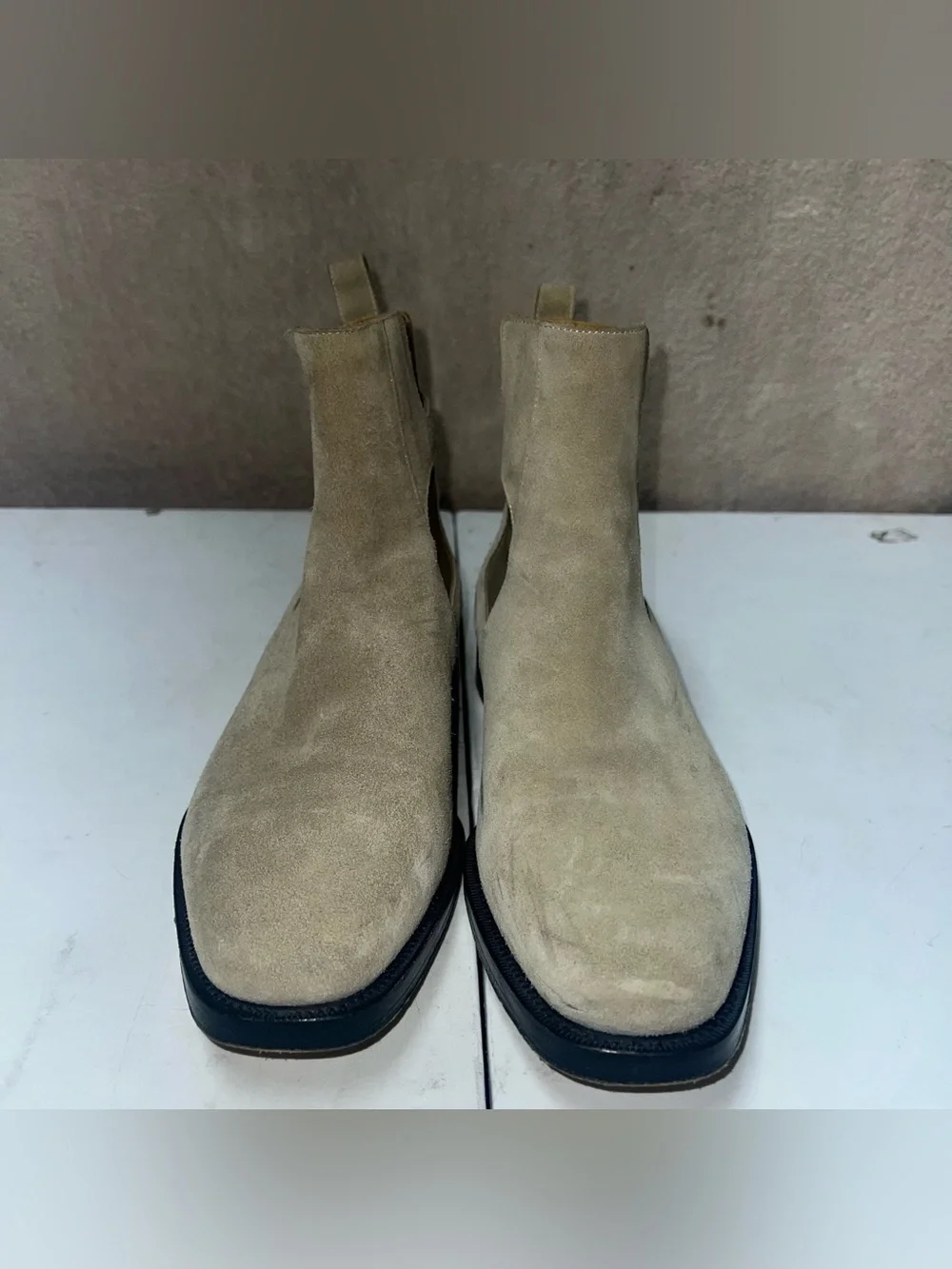 Hermes 2020 Berny Suede Boots Mens Size EU 44 Beige Made In Italy Chelsea